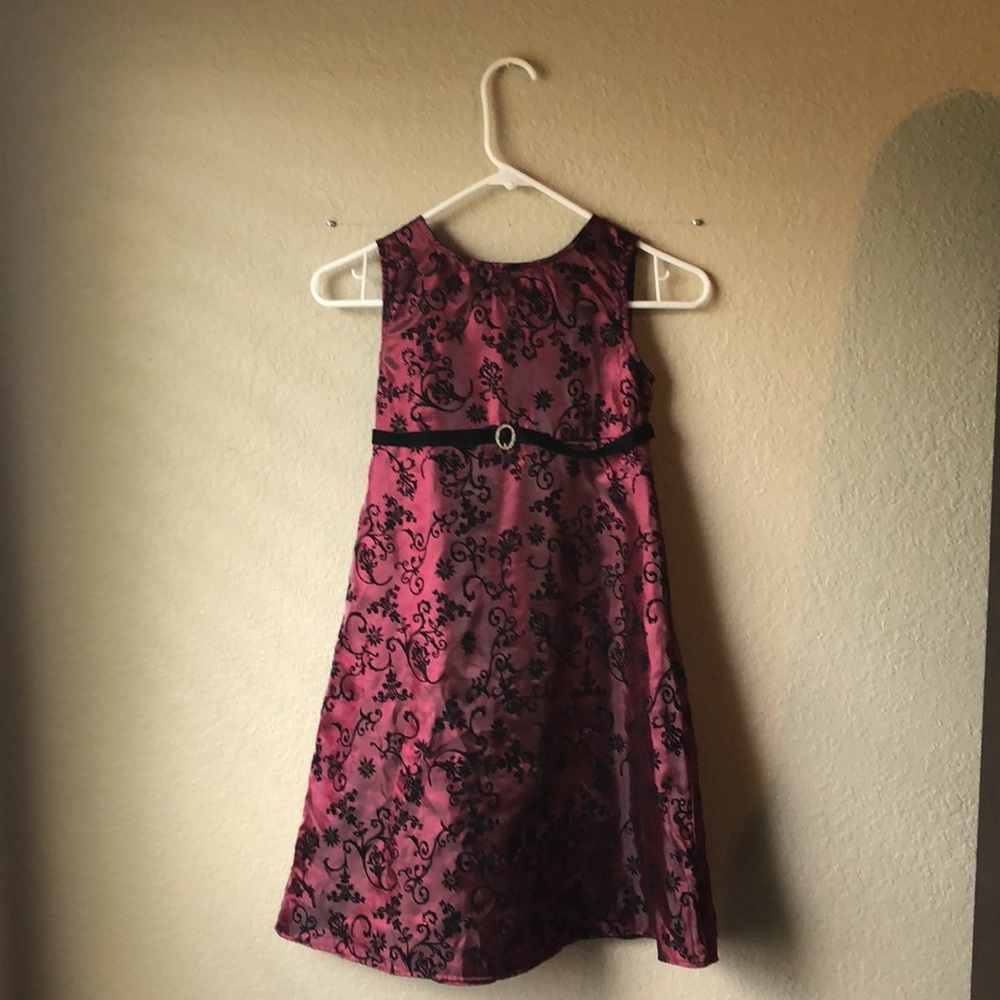 Perfectly Dressed Burgundy Sleeveless Holiday Party Dress Girls Sz 7